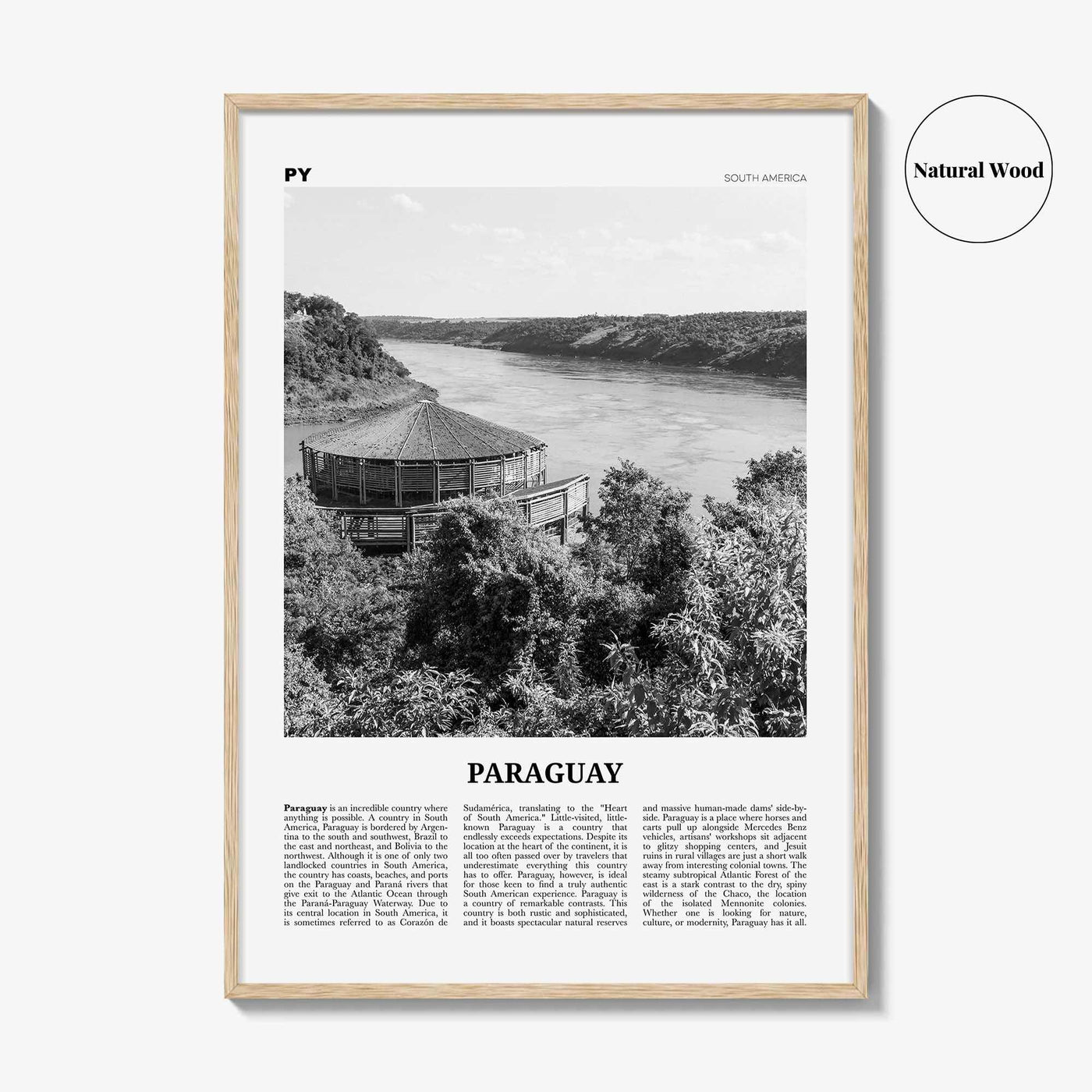 Paraguay Print Black and White No 1, Paraguay Wall Art, Paraguay Poster, Paraguay Photo, Paraguay Wall Decor, Asunción, South America