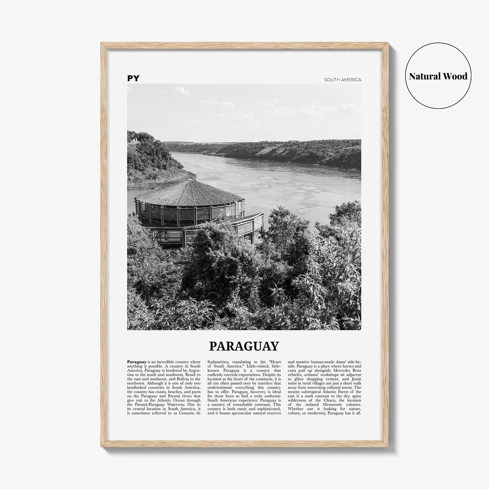 Paraguay Print Black and White No 1, Paraguay Wall Art, Paraguay Poster, Paraguay Photo, Paraguay Wall Decor, Asunción, South America