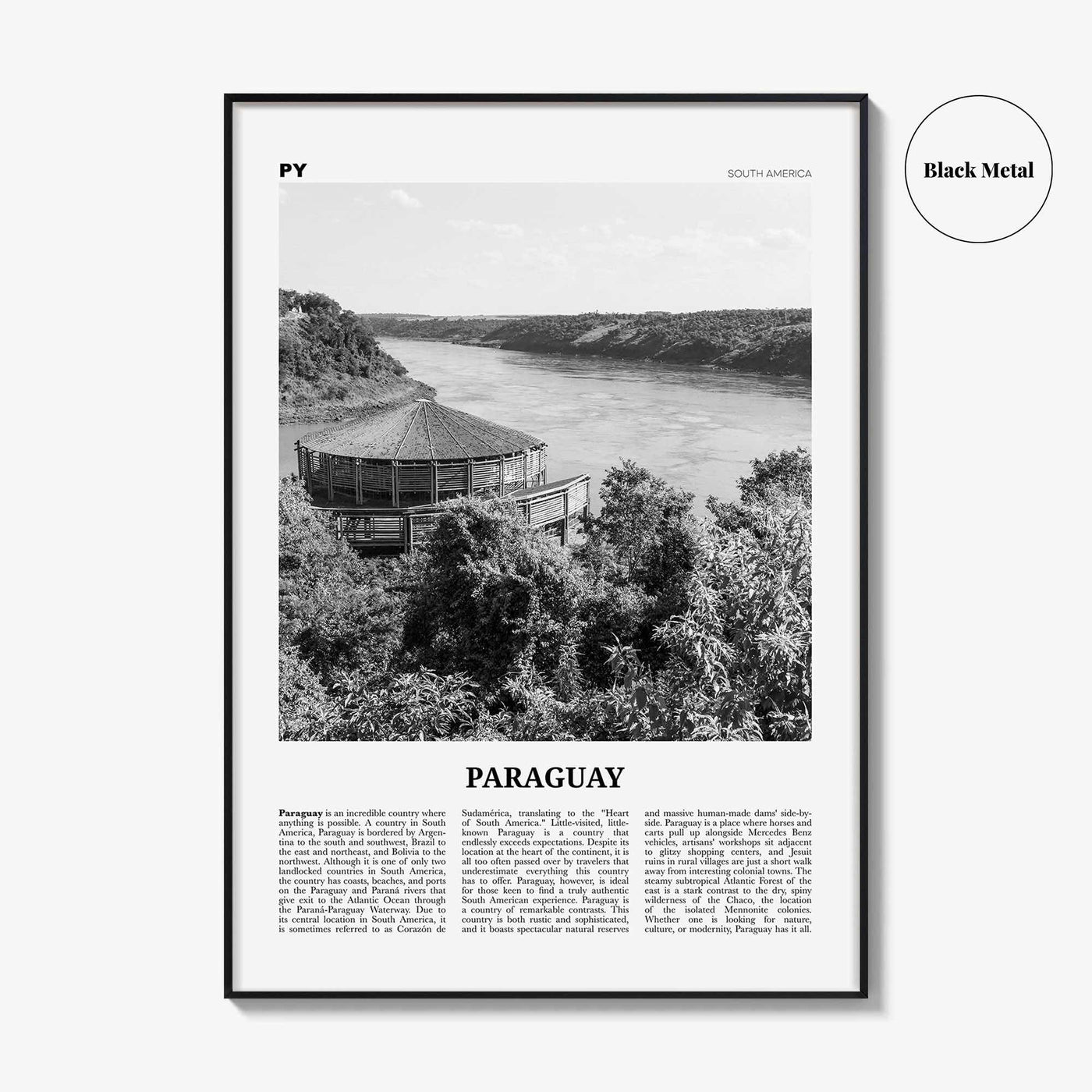 Paraguay Print Black and White No 1, Paraguay Wall Art, Paraguay Poster, Paraguay Photo, Paraguay Wall Decor, Asunción, South America