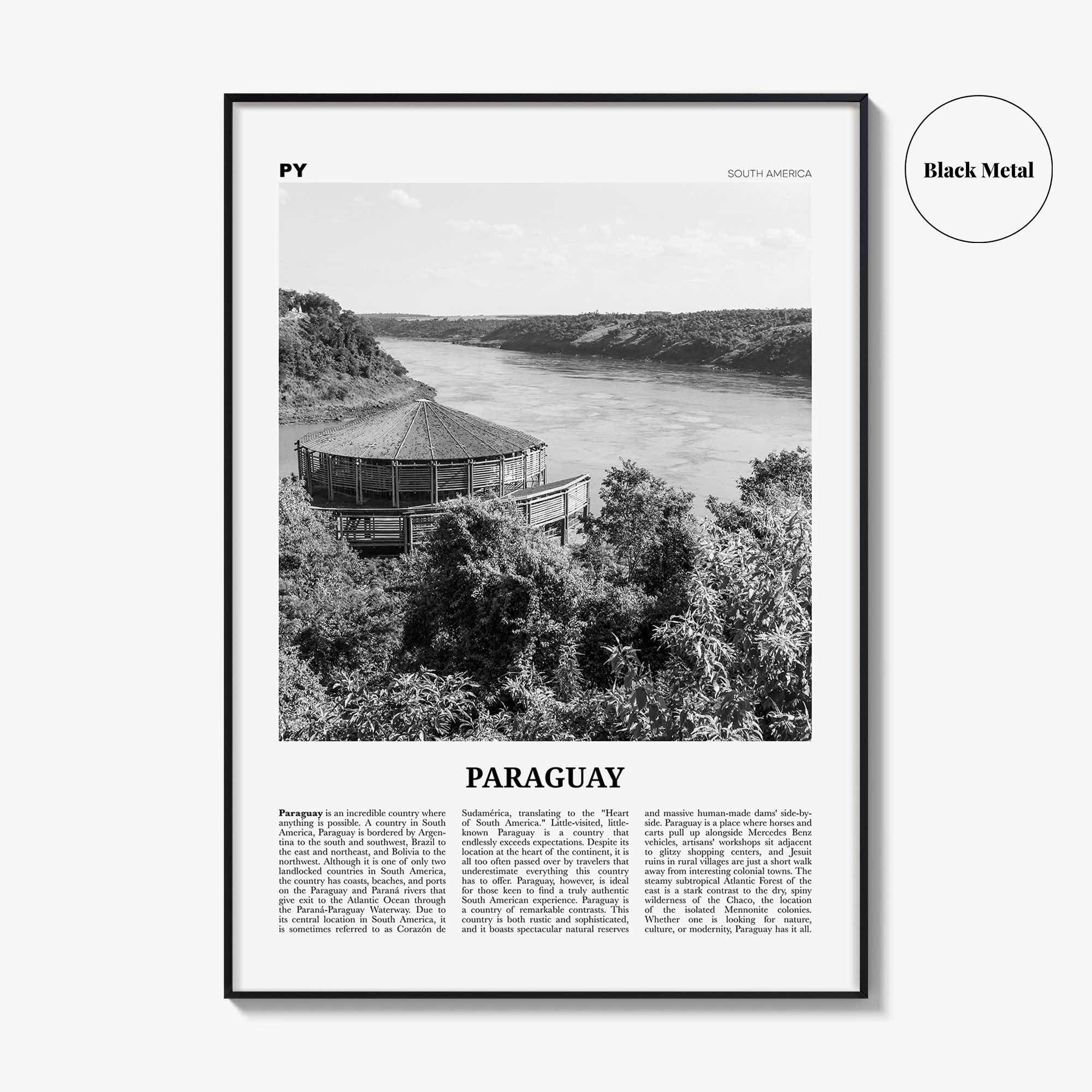 Paraguay Print Black and White No 1, Paraguay Wall Art, Paraguay Poster, Paraguay Photo, Paraguay Wall Decor, Asunción, South America
