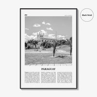 Paraguay Print Black and White No 2, Paraguay Wall Art, Paraguay Poster, Paraguay Photo, Paraguay Wall Décor, Paraguay Map, Paraguay