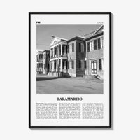 Paramaribo Print Black and White, Paramaribo Wall Art, Paramaribo Poster, Paramaribo Photo, Paramaribo Wall Décor, Paramaribo Map, Suriname