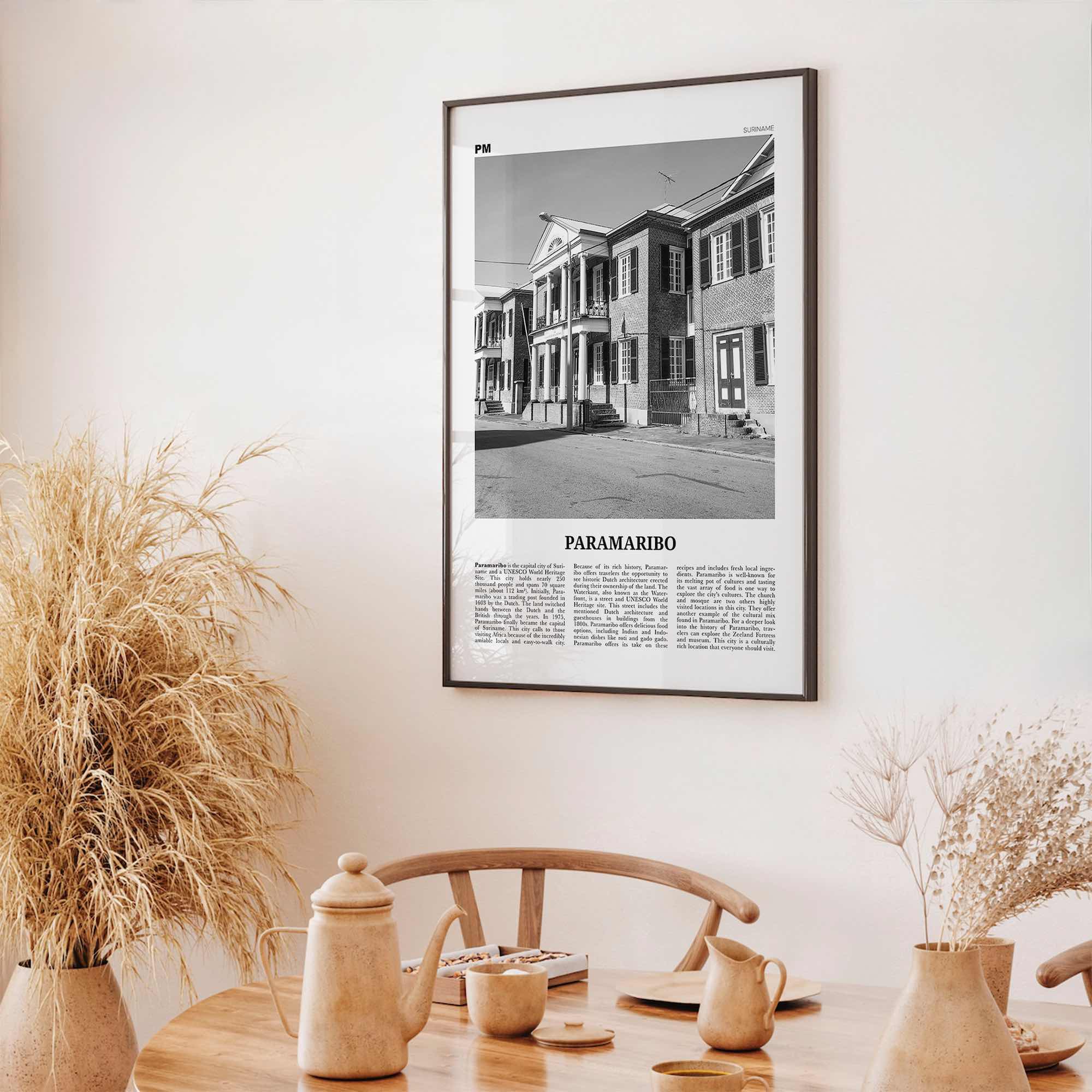 Paramaribo Print Black and White, Paramaribo Wall Art, Paramaribo Poster, Paramaribo Photo, Paramaribo Wall Décor, Paramaribo Map, Suriname