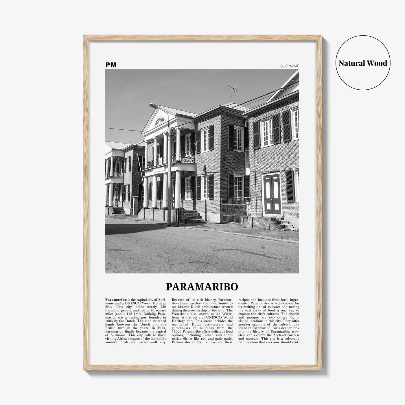 Paramaribo Print Black and White, Paramaribo Wall Art, Paramaribo Poster, Paramaribo Photo, Paramaribo Wall Décor, Paramaribo Map, Suriname