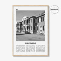 Paramaribo Print Black and White, Paramaribo Wall Art, Paramaribo Poster, Paramaribo Photo, Paramaribo Wall Décor, Paramaribo Map, Suriname