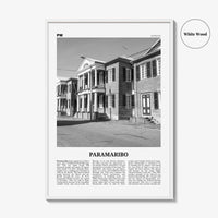 Paramaribo Print Black and White, Paramaribo Wall Art, Paramaribo Poster, Paramaribo Photo, Paramaribo Wall Décor, Paramaribo Map, Suriname