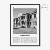 Paramaribo Print Black and White, Paramaribo Wall Art, Paramaribo Poster, Paramaribo Photo, Paramaribo Wall Décor, Paramaribo Map, Suriname