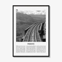 Parana Print Black and White, Paraná Wall Art, Paraná Poster, Paraná Photo, Paraná Wall Décor, Paraná Map, Brazil