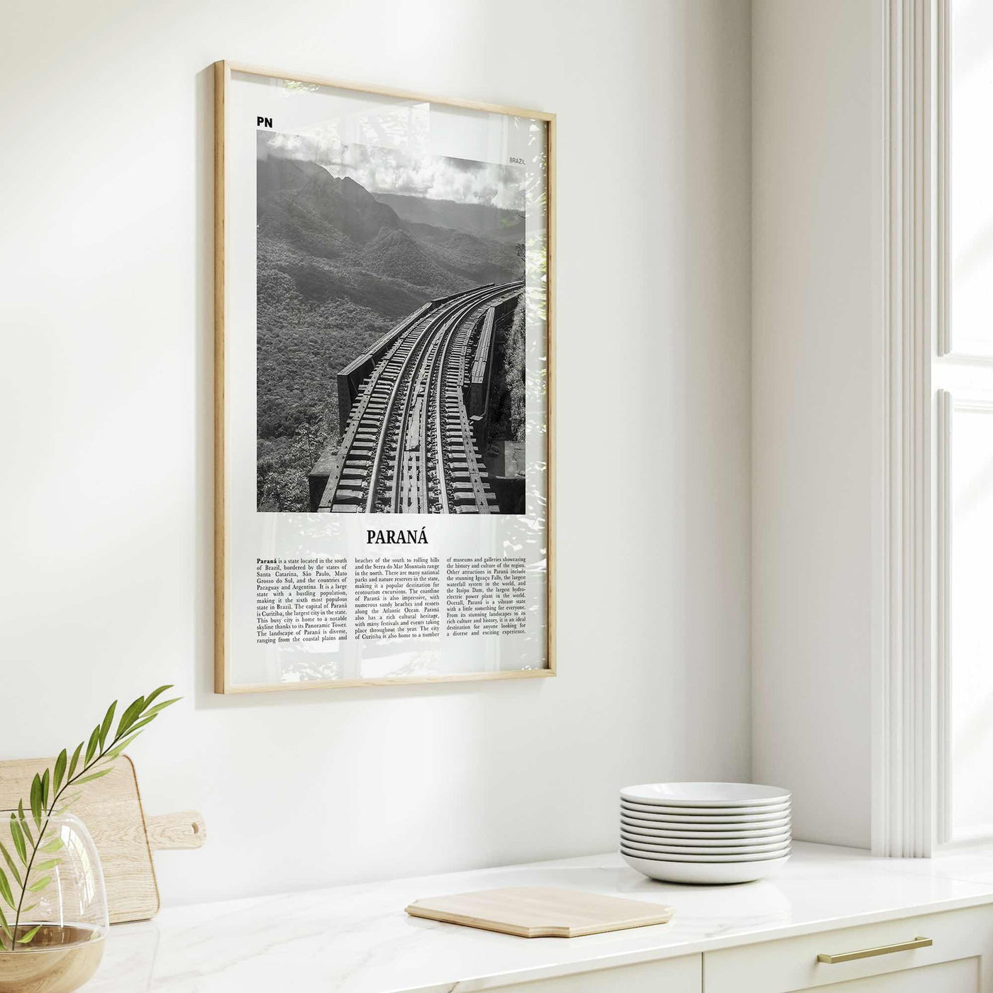Parana Print Black and White, Paraná Wall Art, Paraná Poster, Paraná Photo, Paraná Wall Décor, Paraná Map, Brazil