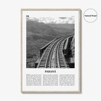 Parana Print Black and White, Paraná Wall Art, Paraná Poster, Paraná Photo, Paraná Wall Décor, Paraná Map, Brazil