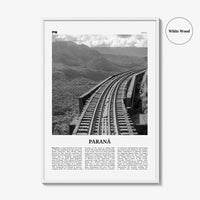 Parana Print Black and White, Paraná Wall Art, Paraná Poster, Paraná Photo, Paraná Wall Décor, Paraná Map, Brazil
