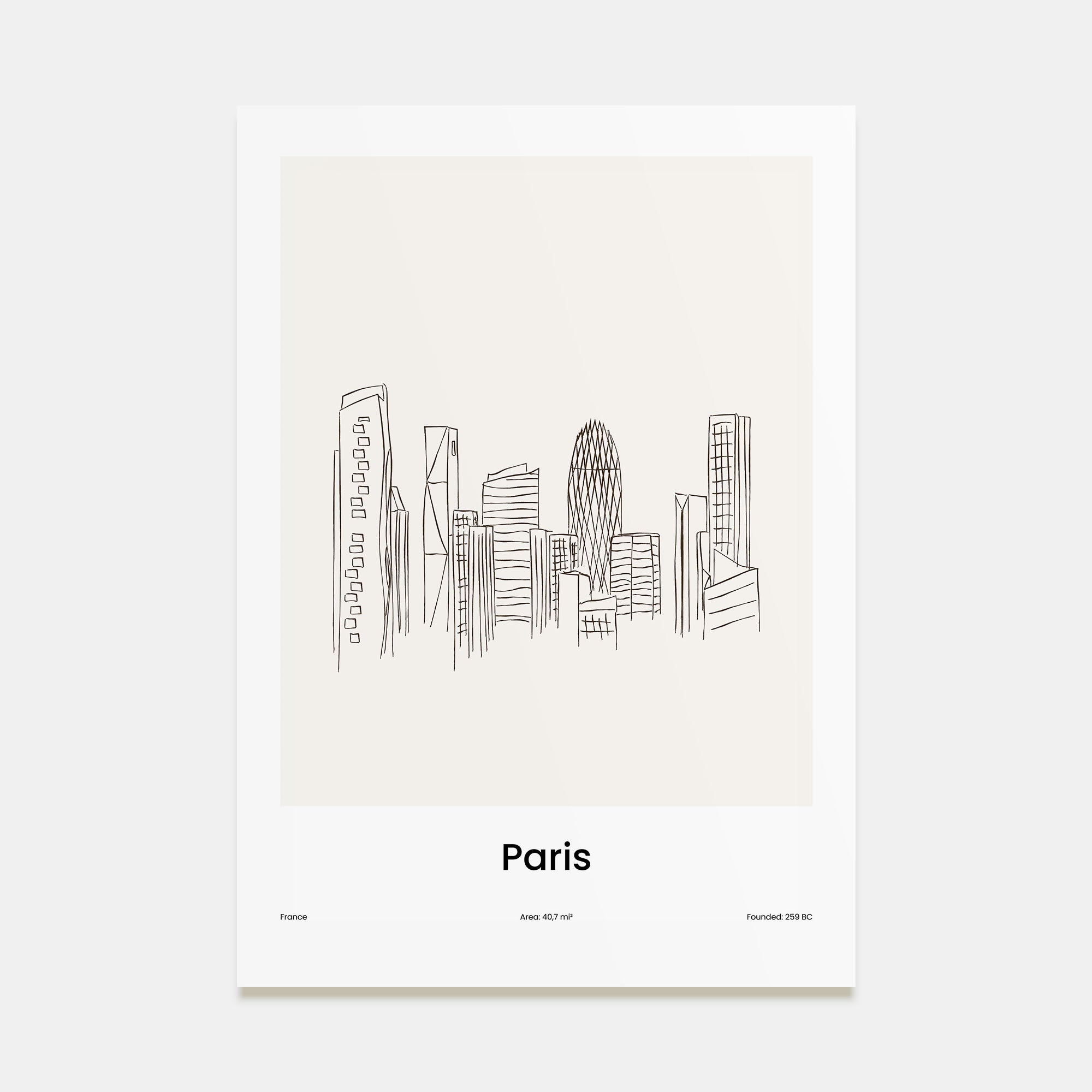 Paris Drawn No 4 Poster
