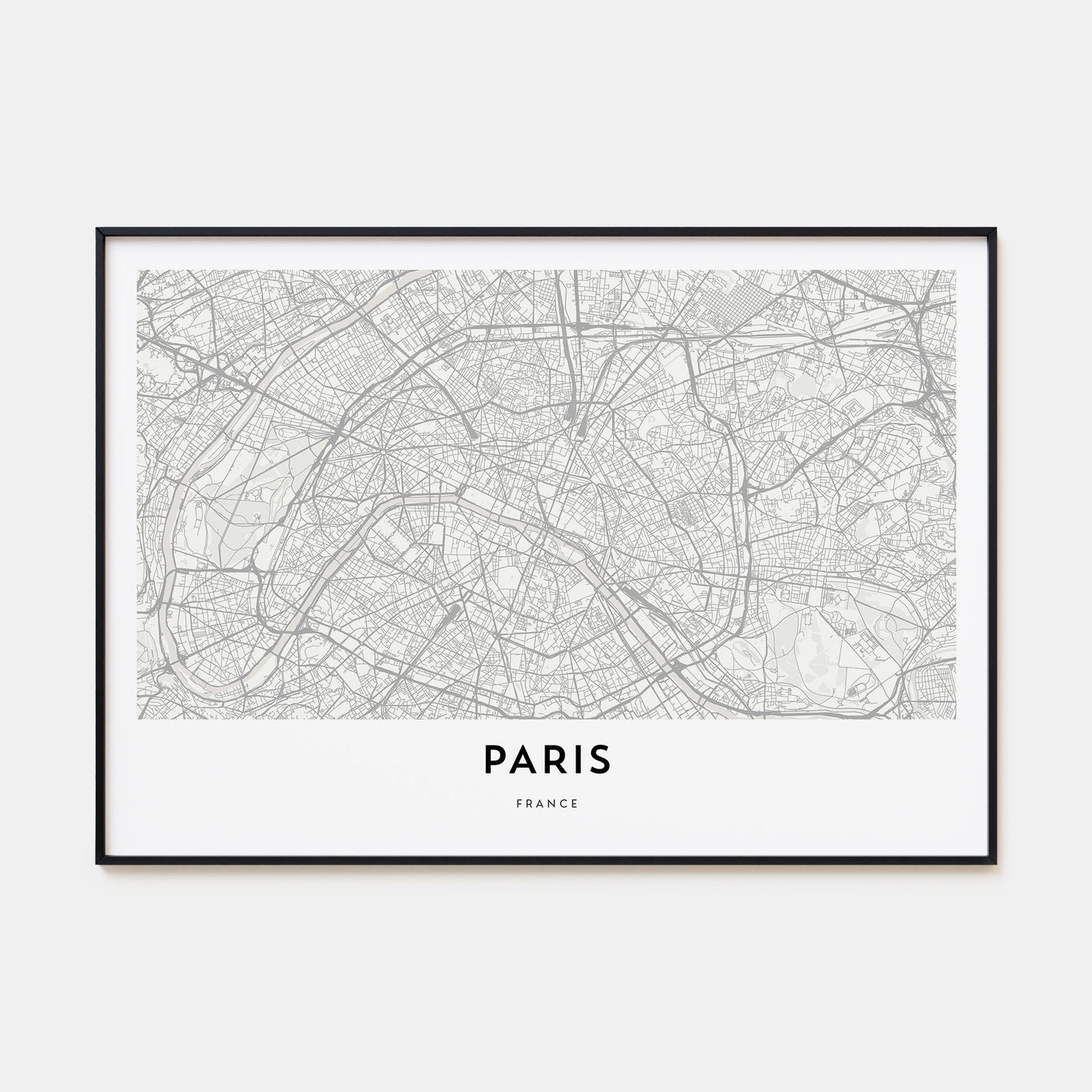 Paris Map Landscape Poster