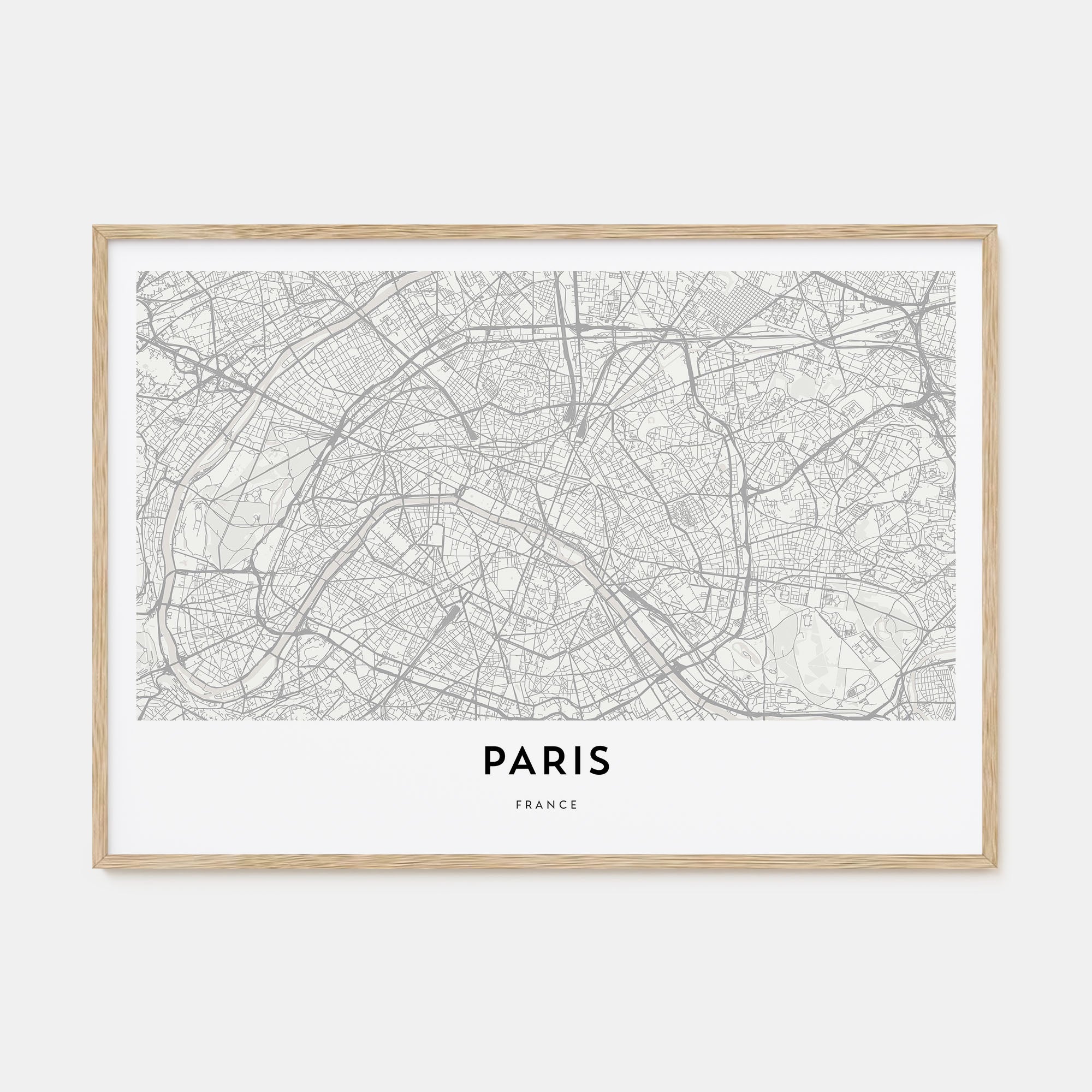 Paris Map Landscape Poster