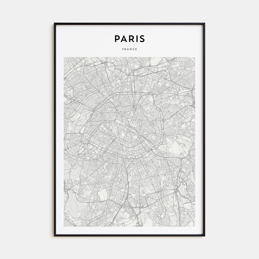 Paris Map Portrait Poster