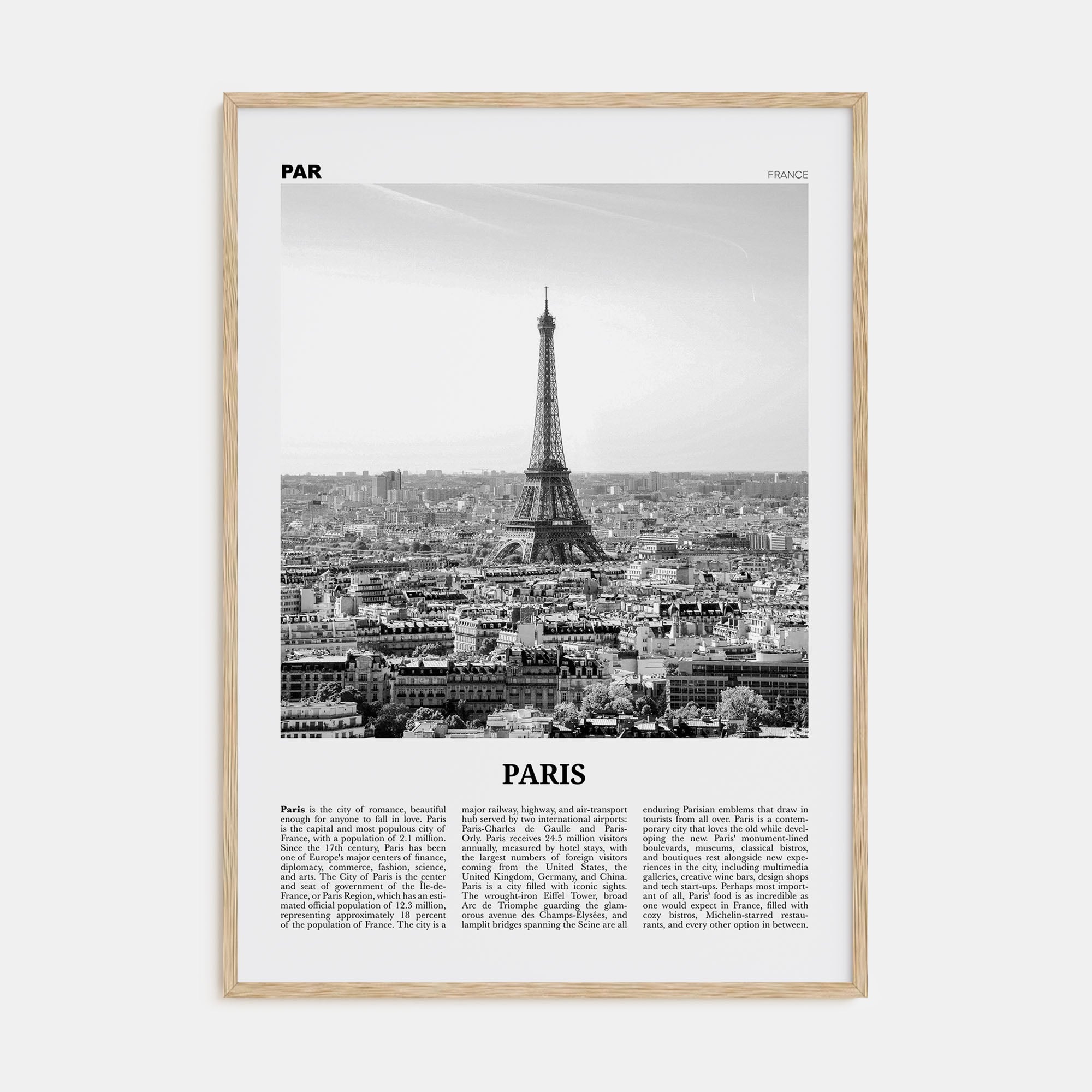 Paris Travel B&W No 1 Poster