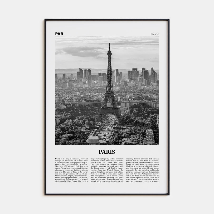 Paris Travel B&W No 4 Poster