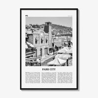 Park City Print Black and White, Park City Wall Art, Park City Poster, Park City Photo, Utah, USA, United States, North America