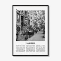 Park Slope Print Black and White, Park Slope Wall Art, Park Slope Poster, Park Slope Photo, Park Slope Wall Décor, Brooklyn, New York, USA