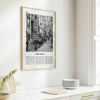 Park Slope Print Black and White, Park Slope Wall Art, Park Slope Poster, Park Slope Photo, Park Slope Wall Décor, Brooklyn, New York, USA