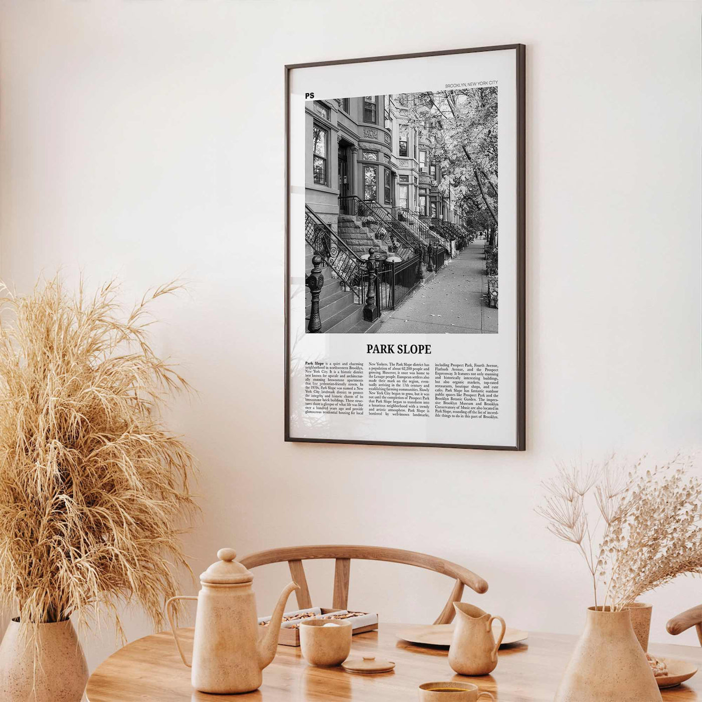 Park Slope Print Black and White, Park Slope Wall Art, Park Slope Poster, Park Slope Photo, Park Slope Wall Décor, Brooklyn, New York, USA