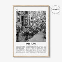 Park Slope Print Black and White, Park Slope Wall Art, Park Slope Poster, Park Slope Photo, Park Slope Wall Décor, Brooklyn, New York, USA