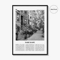 Park Slope Print Black and White, Park Slope Wall Art, Park Slope Poster, Park Slope Photo, Park Slope Wall Décor, Brooklyn, New York, USA