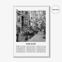 Park Slope Print Black and White, Park Slope Wall Art, Park Slope Poster, Park Slope Photo, Park Slope Wall Décor, Brooklyn, New York, USA