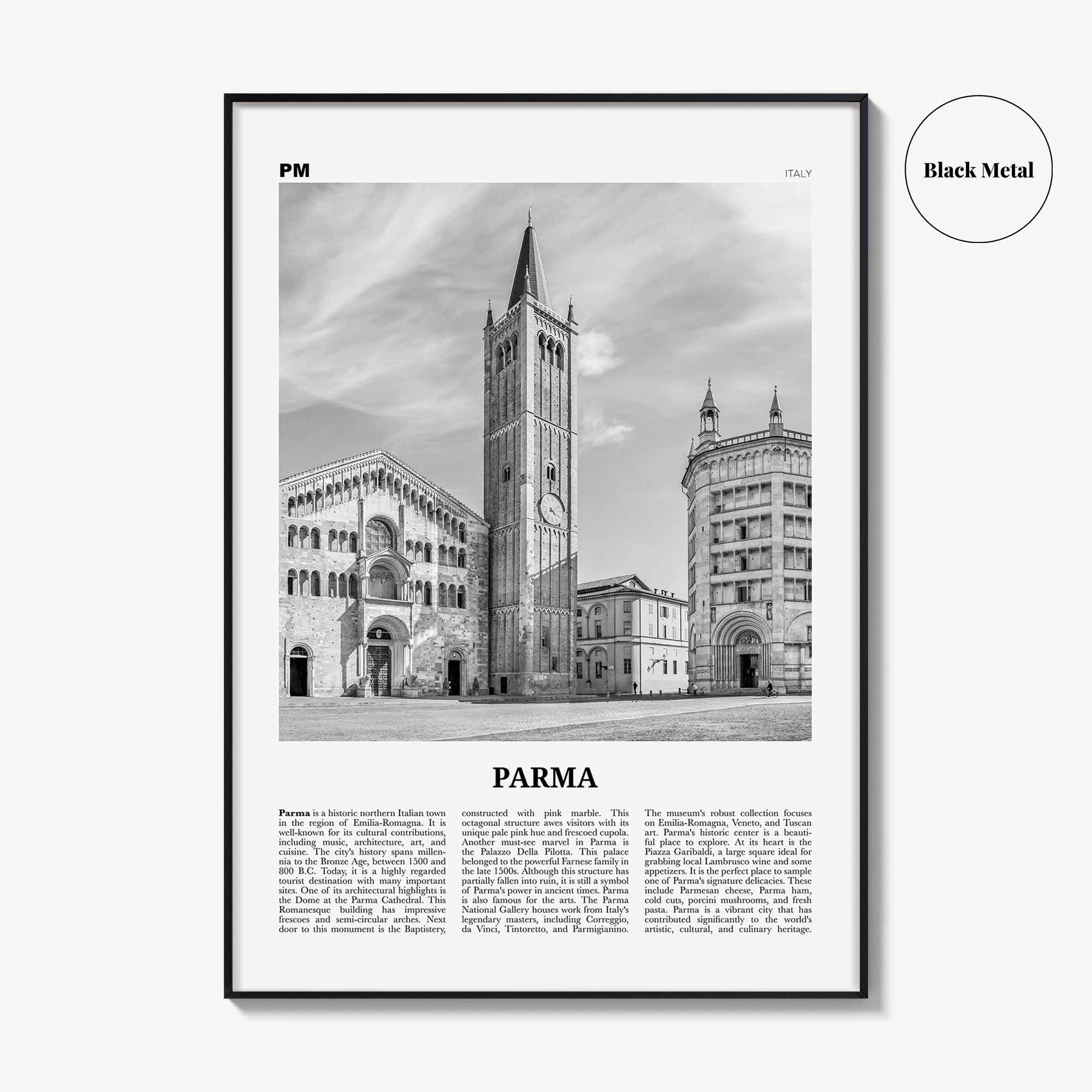 Parma Print Black and White, Parma Wall Art, Parma Poster, Parma Photo, Parma Map, Parma Wall Decor, Italy, Italia