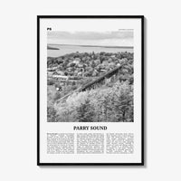 Parry Sound Print Black and White, Parry Sound Wall Art, Parry Sound Poster, Parry Sound Photo, Parry Sound Wall Décor, Parry Sound Map