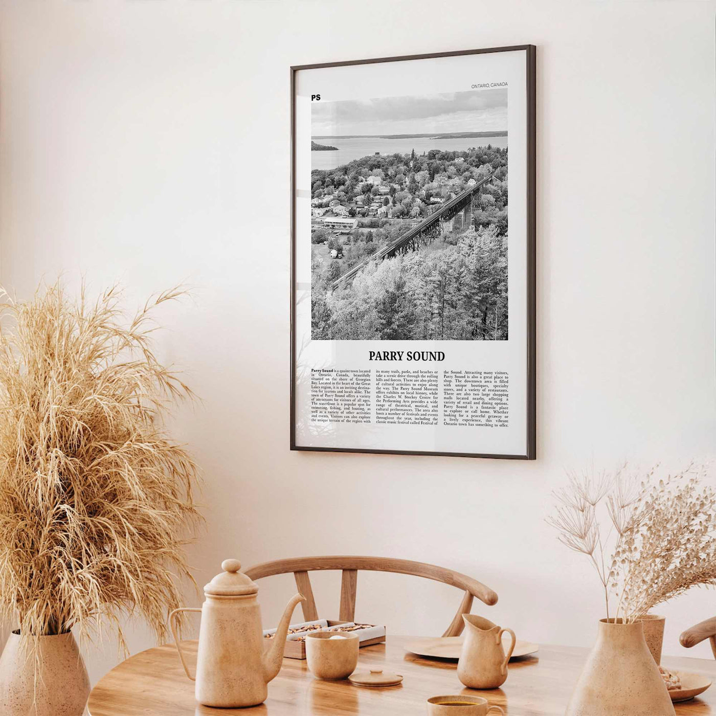 Parry Sound Print Black and White, Parry Sound Wall Art, Parry Sound Poster, Parry Sound Photo, Parry Sound Wall Décor, Parry Sound Map