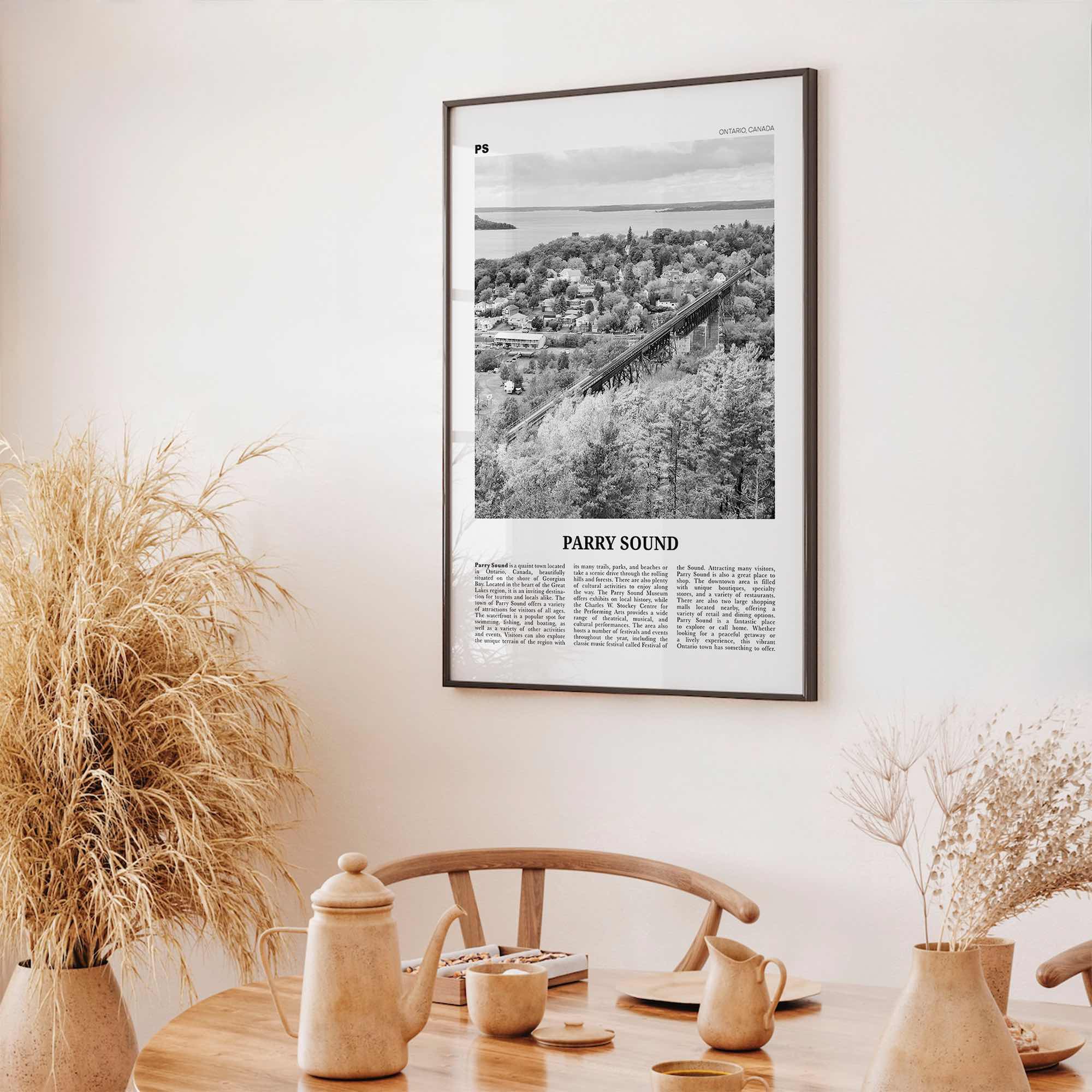 Parry Sound Print Black and White, Parry Sound Wall Art, Parry Sound Poster, Parry Sound Photo, Parry Sound Wall Décor, Parry Sound Map