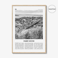 Parry Sound Print Black and White, Parry Sound Wall Art, Parry Sound Poster, Parry Sound Photo, Parry Sound Wall Décor, Parry Sound Map