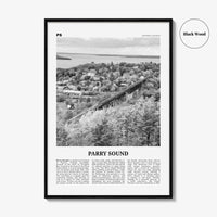 Parry Sound Print Black and White, Parry Sound Wall Art, Parry Sound Poster, Parry Sound Photo, Parry Sound Wall Décor, Parry Sound Map