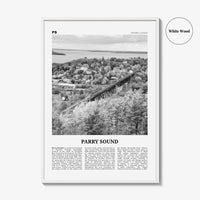 Parry Sound Print Black and White, Parry Sound Wall Art, Parry Sound Poster, Parry Sound Photo, Parry Sound Wall Décor, Parry Sound Map