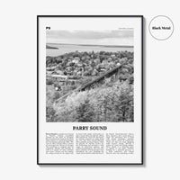 Parry Sound Print Black and White, Parry Sound Wall Art, Parry Sound Poster, Parry Sound Photo, Parry Sound Wall Décor, Parry Sound Map