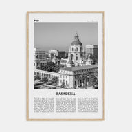 Pasadena Travel B&W Poster