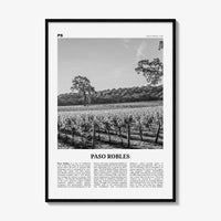 Paso Robles Print Black and White, Paso Robles Wall Art, Paso Robles Poster, Paso Robles Photo, Paso Robles Map, California, USA