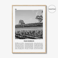 Paso Robles Print Black and White, Paso Robles Wall Art, Paso Robles Poster, Paso Robles Photo, Paso Robles Map, California, USA
