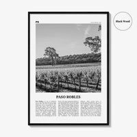 Paso Robles Print Black and White, Paso Robles Wall Art, Paso Robles Poster, Paso Robles Photo, Paso Robles Map, California, USA