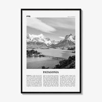 Patagonia Print Black and White, Patagonia Wall Art, Patagonia Poster, Patagonia Photo, Argentina, Chile, South America