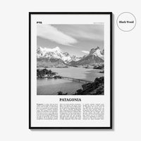 Patagonia Print Black and White, Patagonia Wall Art, Patagonia Poster, Patagonia Photo, Argentina, Chile, South America