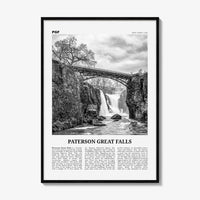 Paterson Great Falls Print Black and White, Paterson Great Falls Wall Art, Paterson Great Falls Poster, Paterson Great Falls Photo