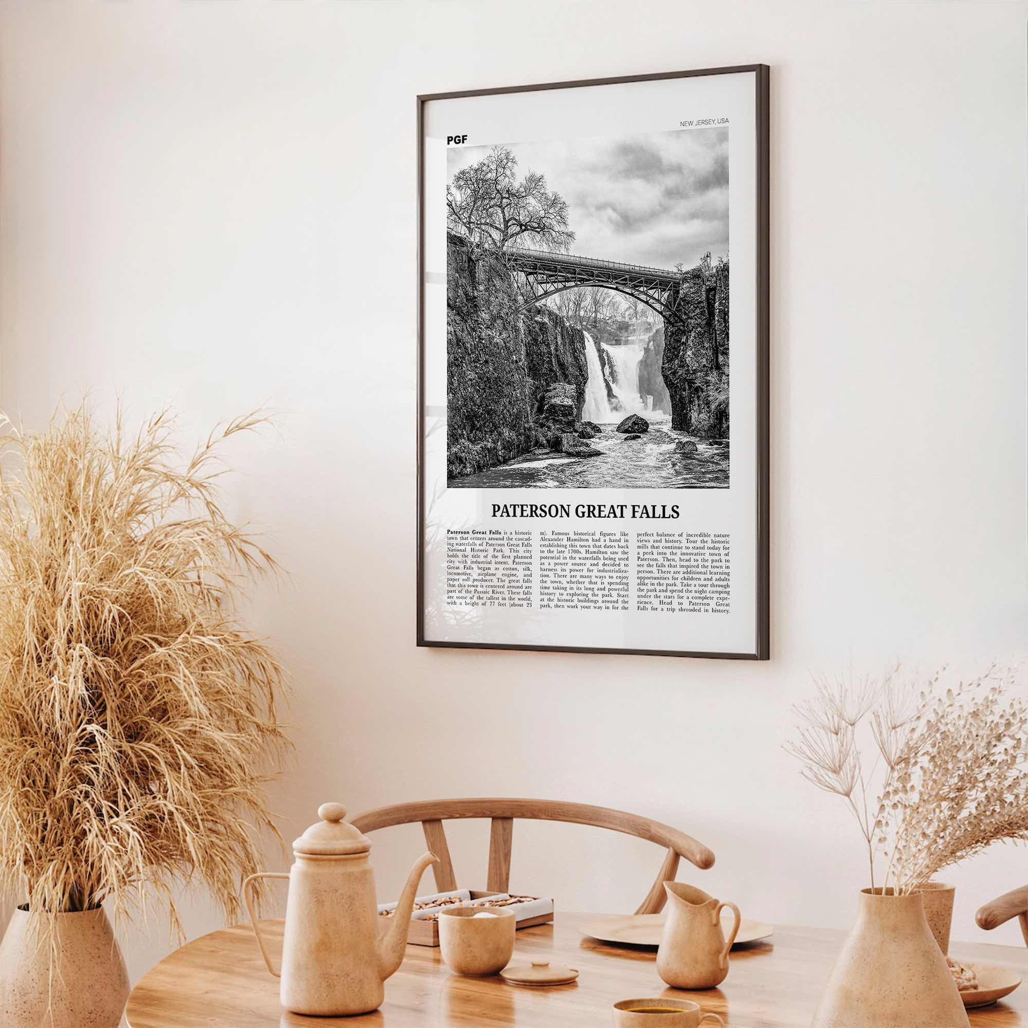 Paterson Great Falls Print Black and White, Paterson Great Falls Wall Art, Paterson Great Falls Poster, Paterson Great Falls Photo