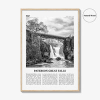 Paterson Great Falls Print Black and White, Paterson Great Falls Wall Art, Paterson Great Falls Poster, Paterson Great Falls Photo