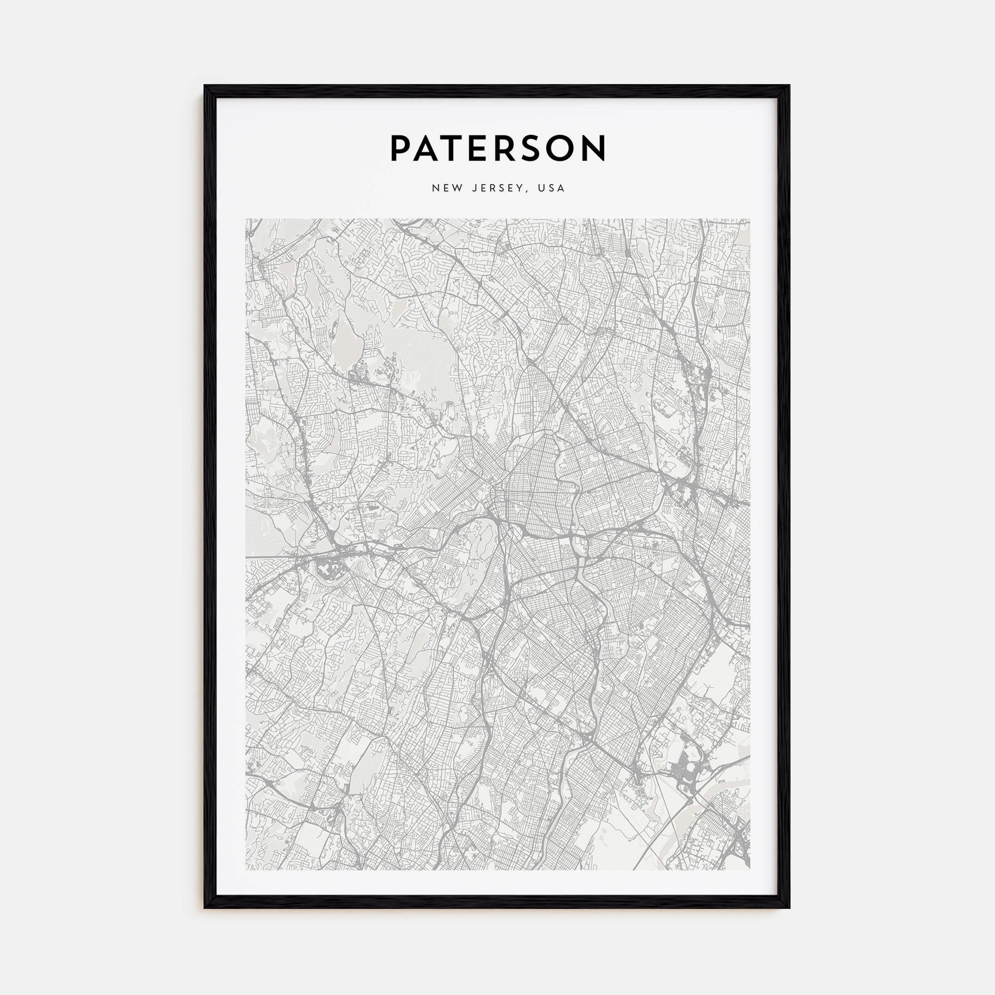 Paterson Map Portrait Poster
