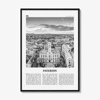 Paterson Print Black and White, Paterson Wall Art, Paterson Poster, Paterson Photo, Paterson Wall Décor, Paterson Map, New Jersey, USA