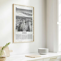 Paterson Print Black and White, Paterson Wall Art, Paterson Poster, Paterson Photo, Paterson Wall Décor, Paterson Map, New Jersey, USA