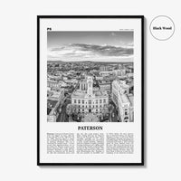 Paterson Print Black and White, Paterson Wall Art, Paterson Poster, Paterson Photo, Paterson Wall Décor, Paterson Map, New Jersey, USA