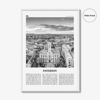 Paterson Print Black and White, Paterson Wall Art, Paterson Poster, Paterson Photo, Paterson Wall Décor, Paterson Map, New Jersey, USA